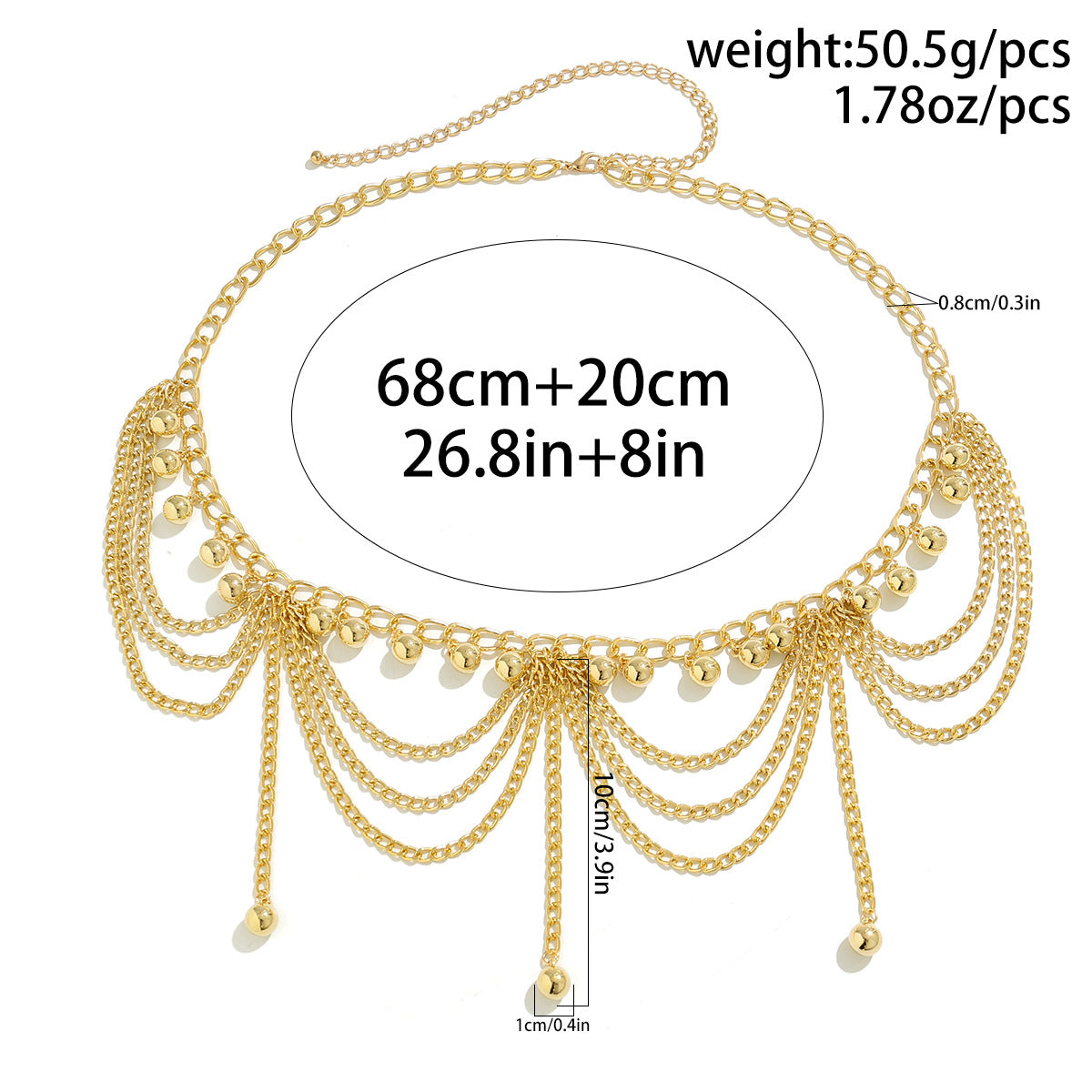 Pearl Heart Butterfly Tassel Body Chain