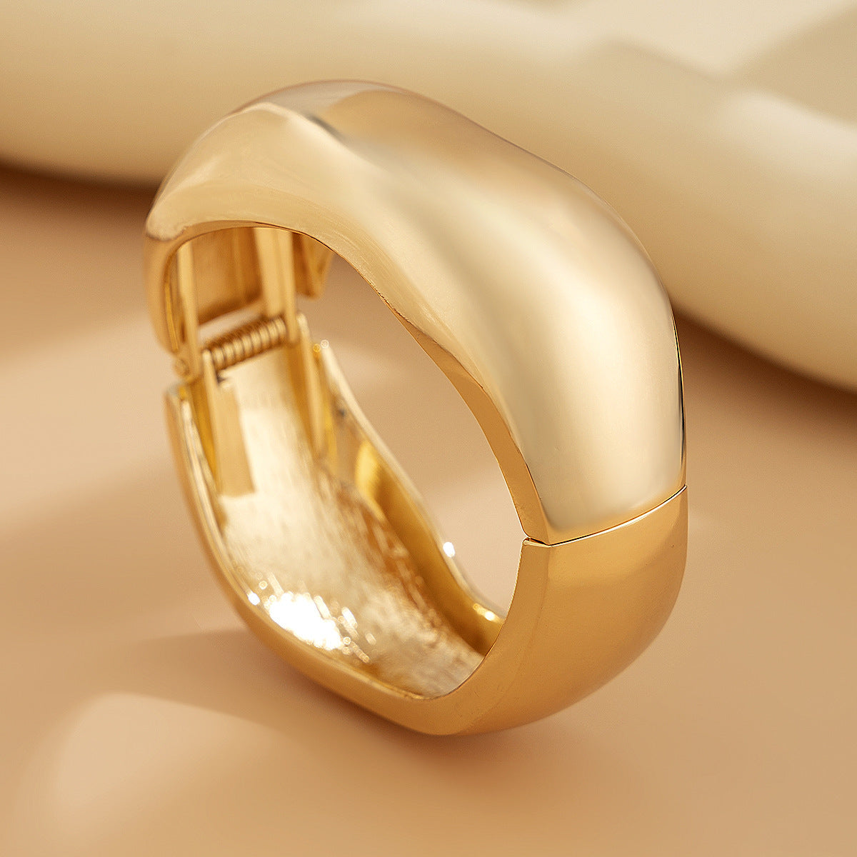 Statement Geometric Metal Bracelet Bold & Glossy