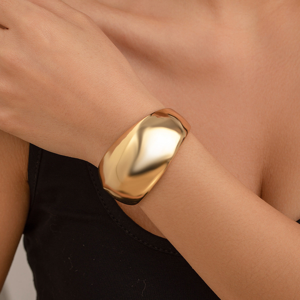 Statement Geometric Metal Bracelet Bold & Glossy