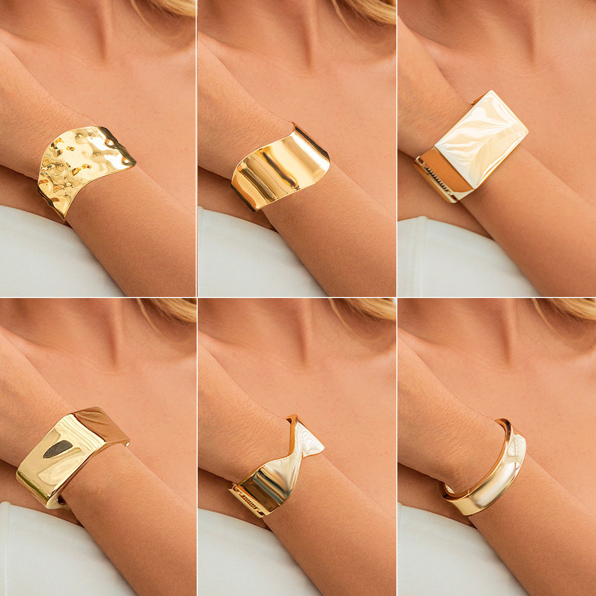 Glossy Irregular Metal Open Bracelet