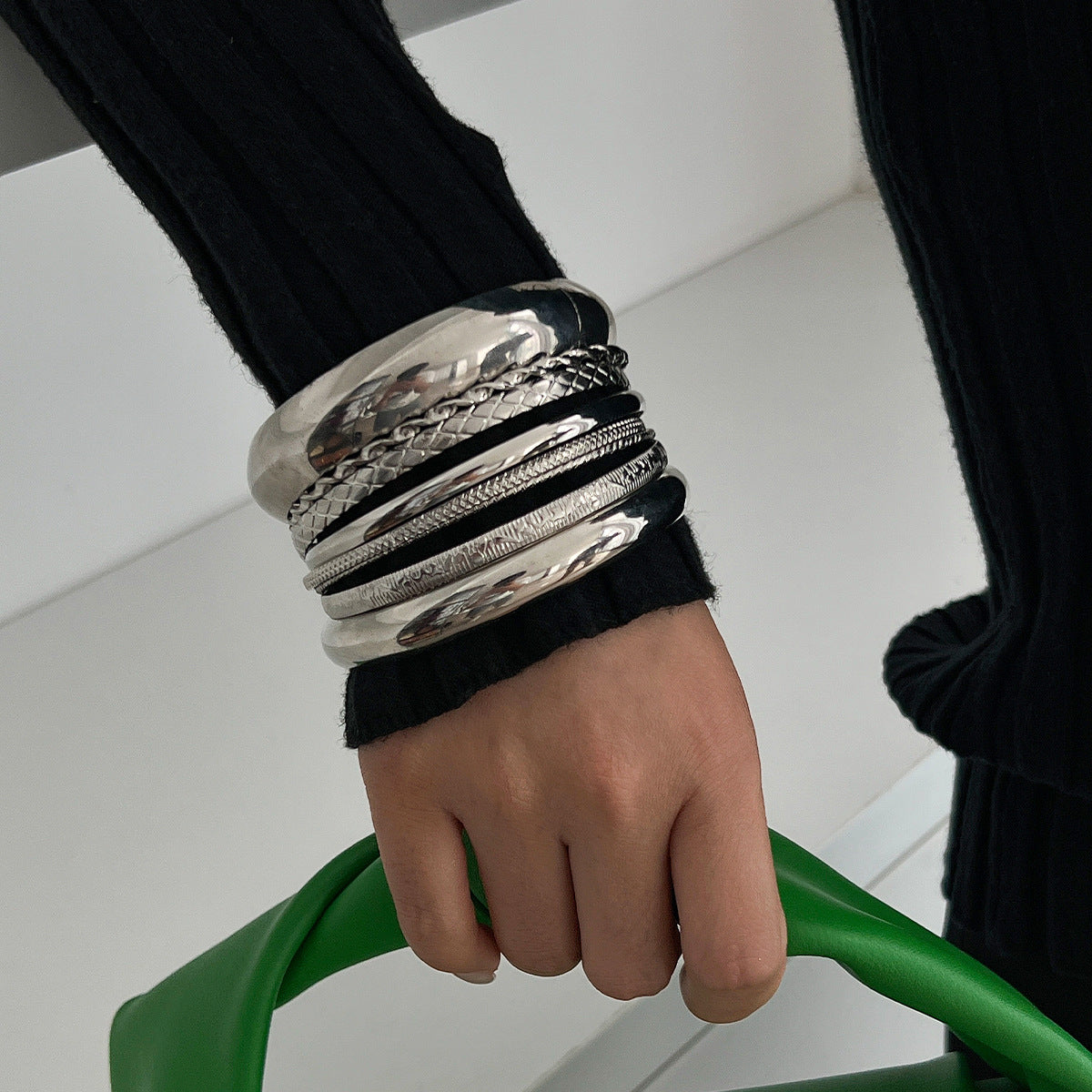 Cross-Border Metal Bracelet Set Wide & Stylish