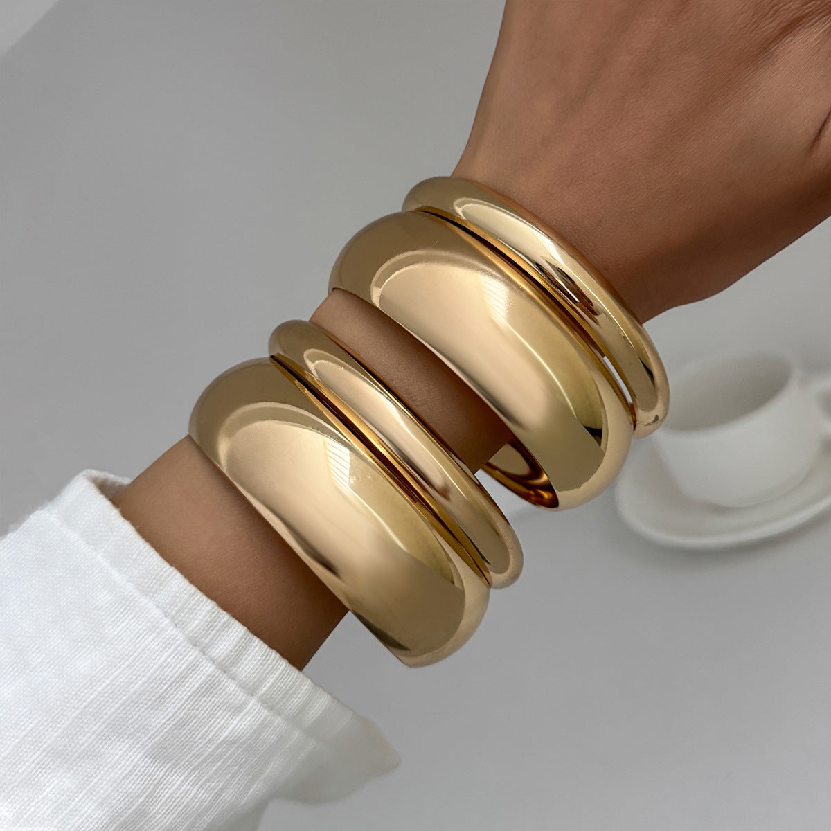 Cross-Border Metal Bracelet Set Wide & Stylish