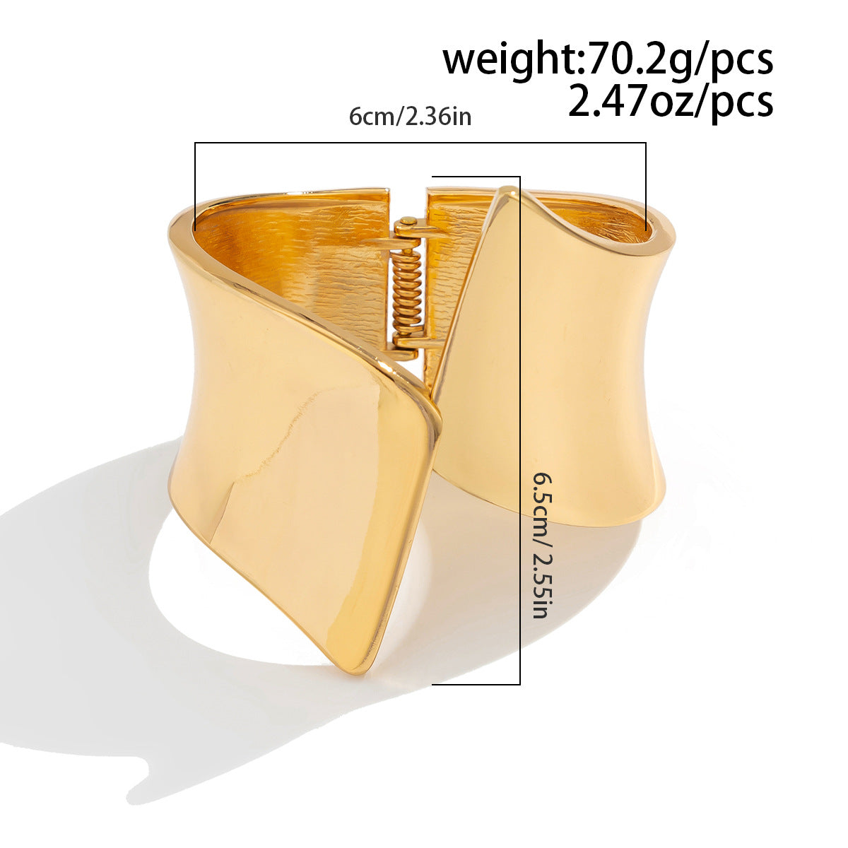 Glossy Irregular Metal Open Bracelet