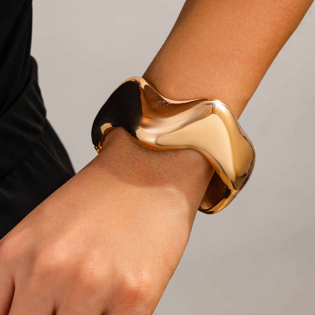Statement Geometric Metal Bracelet Bold & Glossy