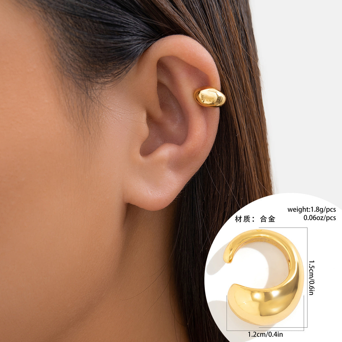 Metallic Water Drop Geometric Earrings Set