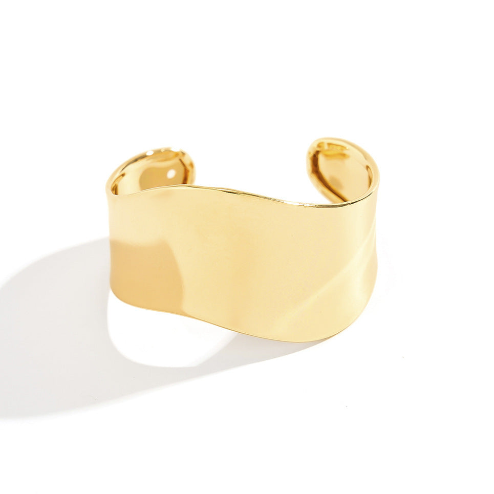Glossy Irregular Metal Open Bracelet
