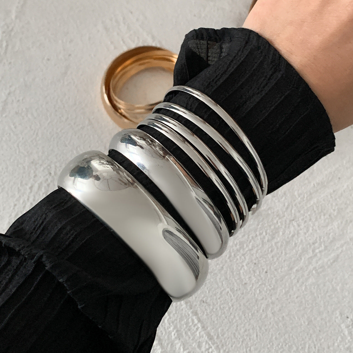 Cross-Border Metal Bracelet Set Wide & Stylish