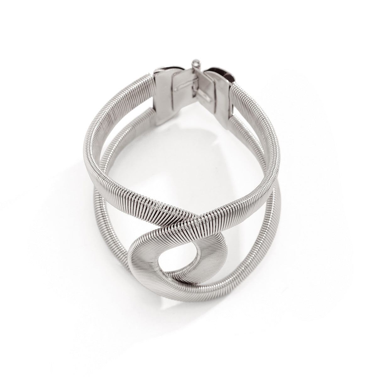 Fashionable Glossy Metal Bracelet Personalized Hollow Cross Design