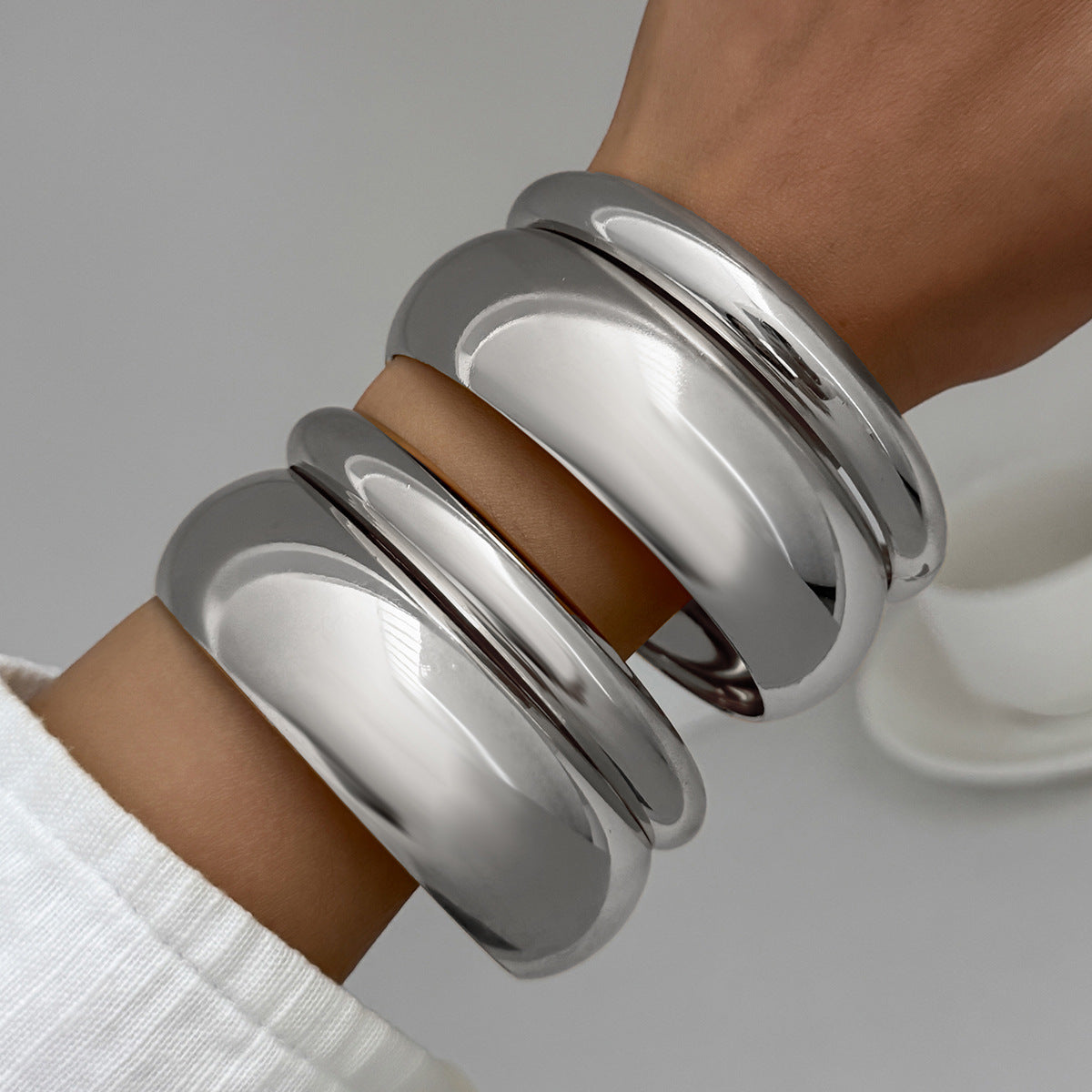 Cross-Border Metal Bracelet Set Wide & Stylish