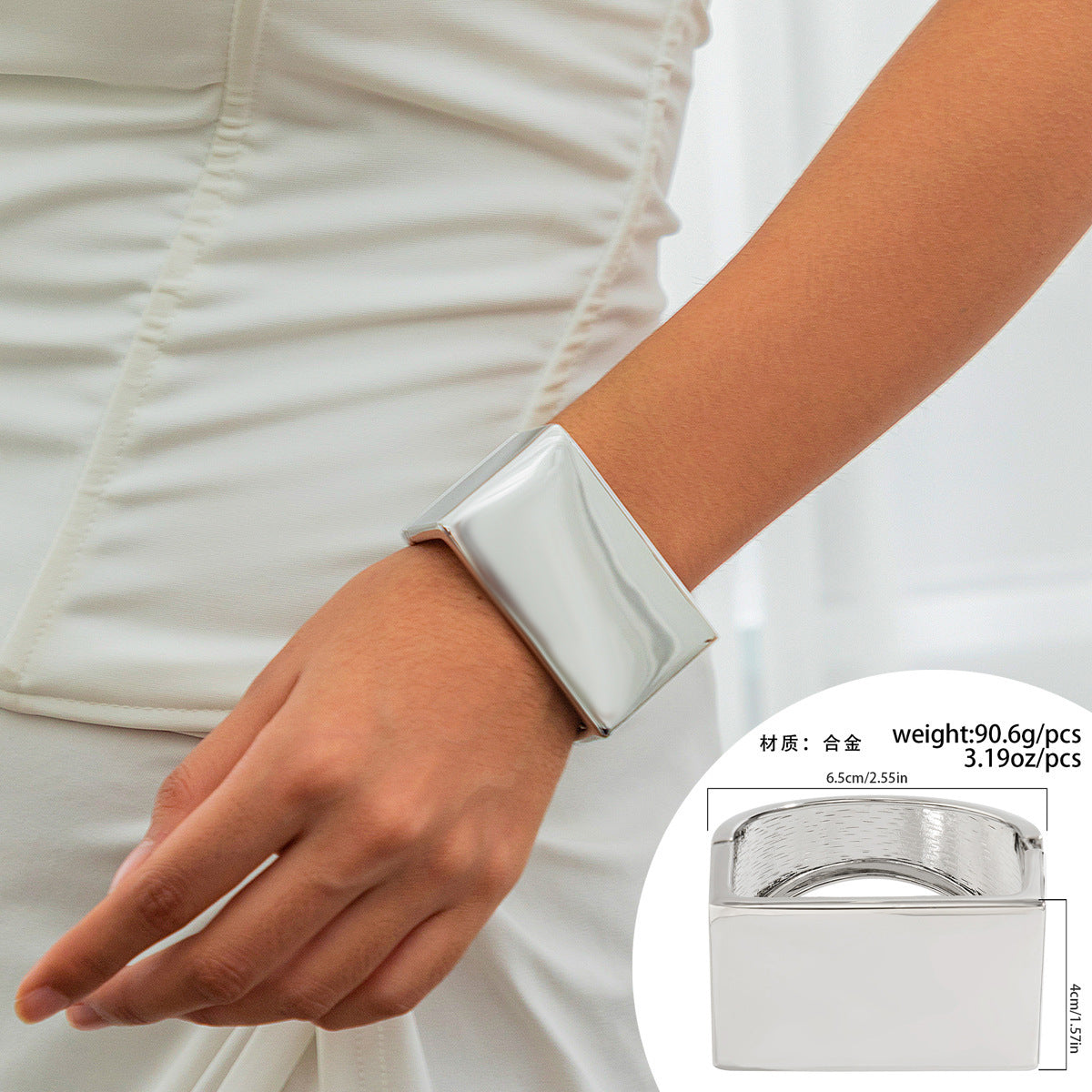 Glossy Irregular Metal Open Bracelet