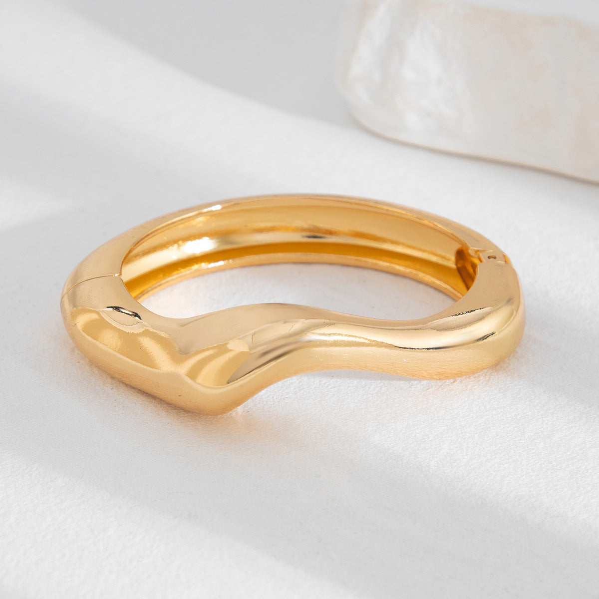 Statement Geometric Metal Bracelet Bold & Glossy