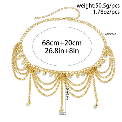 Pearl Heart Butterfly Tassel Body Chain