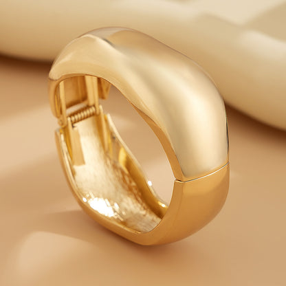 Statement Geometric Metal Bracelet  Bold & Glossy