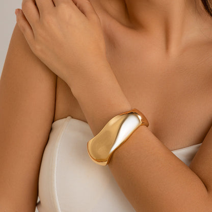 Glossy Metal Hugging Bracelet  Spring Fashion Style