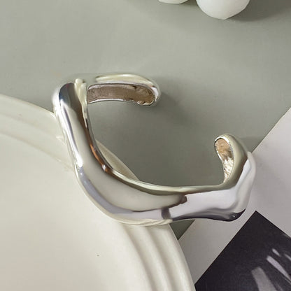 Statement Geometric Metal Bracelet  Bold & Glossy