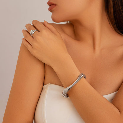 Glossy Metal Hugging Bracelet  Spring Fashion Style