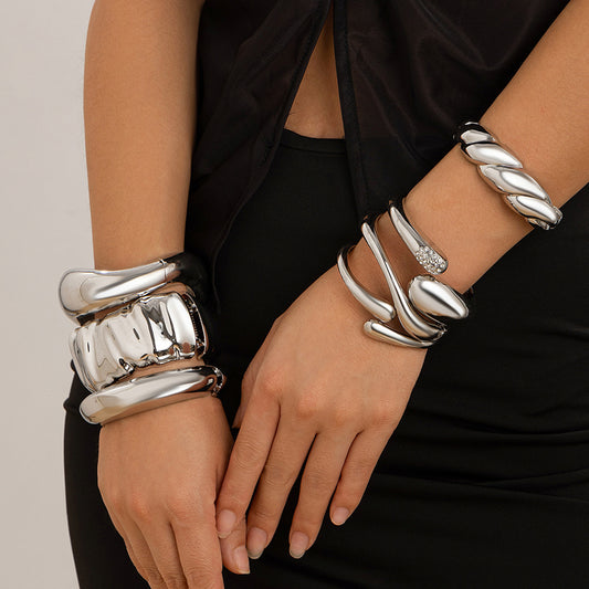 Glossy Metal Hugging Bracelet  Spring Fashion Style