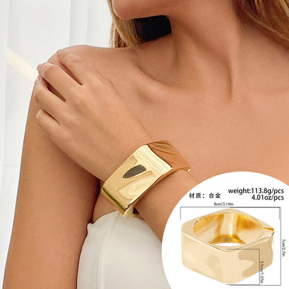 Glossy Irregular Metal Open Bracelet