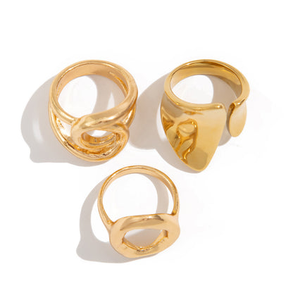 Glossy Water Drop Open Ring  Niche INS Style with Personality Design