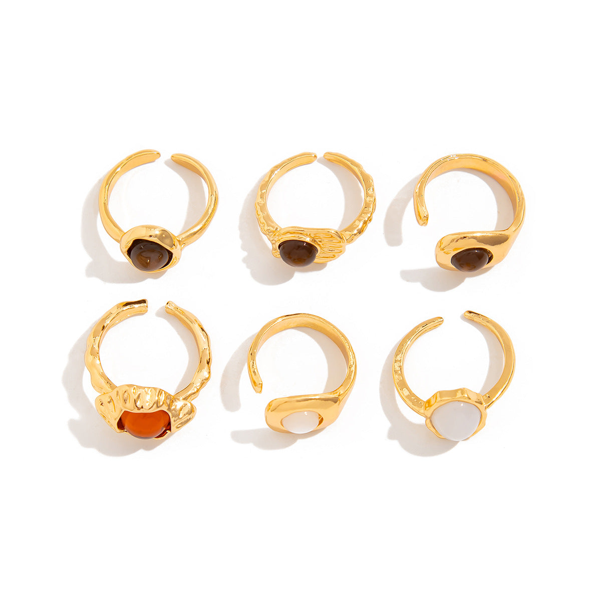 Baroque Pearl Gemstone Lava Open Ring