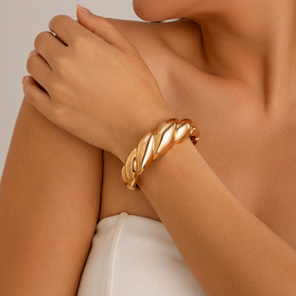 Glossy Metal Hugging Bracelet  Spring Fashion Style
