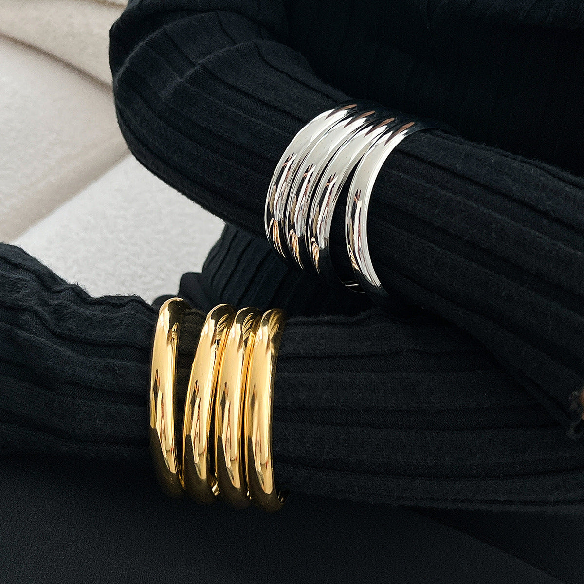 Cross-Border Metal Bracelet Set  Wide & Stylish