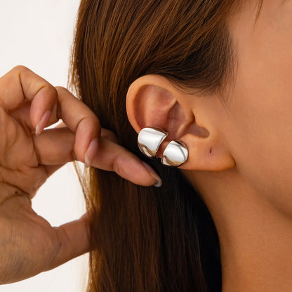 Metallic Water Drop Geometric Earrings Set