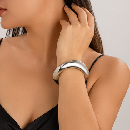 Glossy Metal Hugging Bracelet  Spring Fashion Style