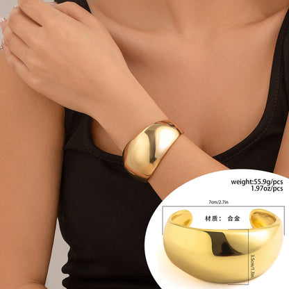 Glossy Irregular Metal Open Bracelet