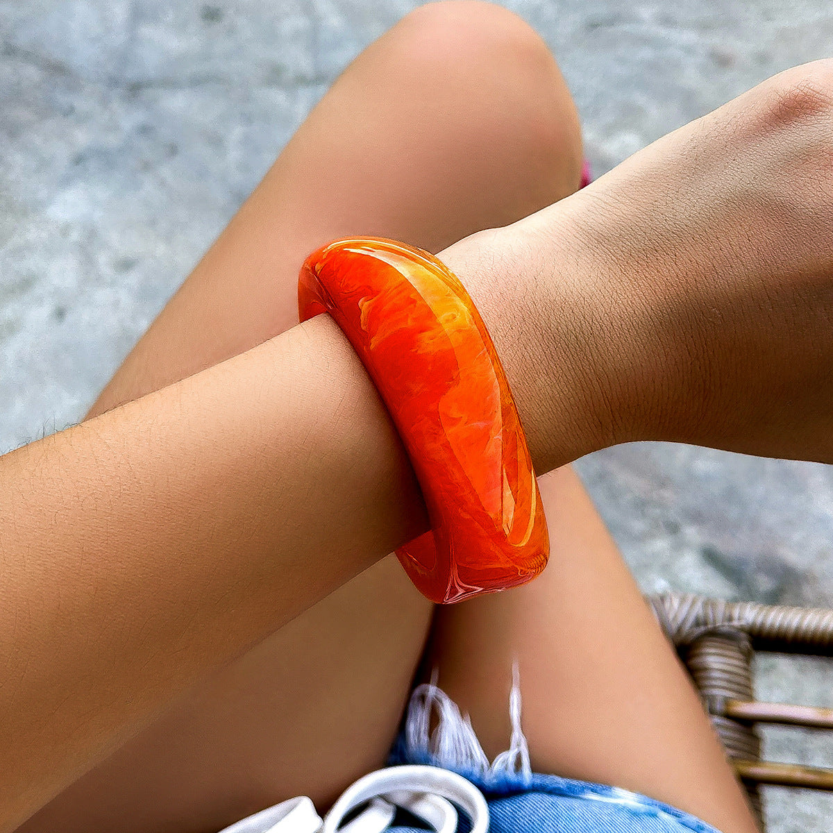 European INS Style Acrylic Bracelet  Irregular & Bold Design
